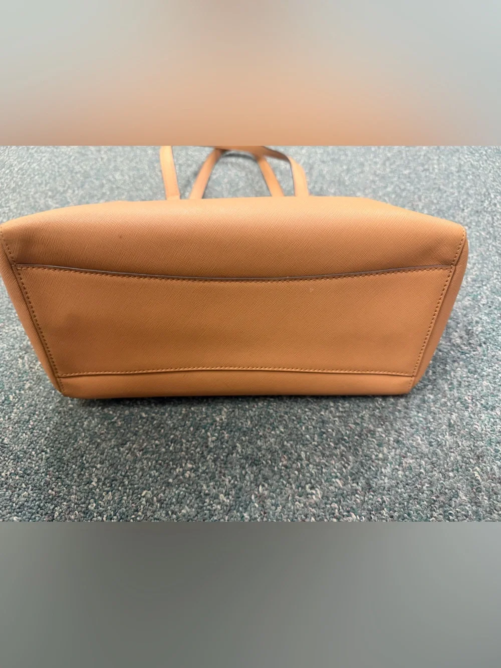 Tory Burch Caramel Leather Tote with Gold Logo